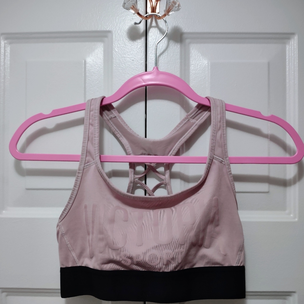 Victoria Sport Mauve Racer-Back Sports Bra XS